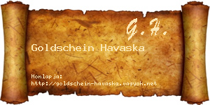 Goldschein Havaska névjegykártya